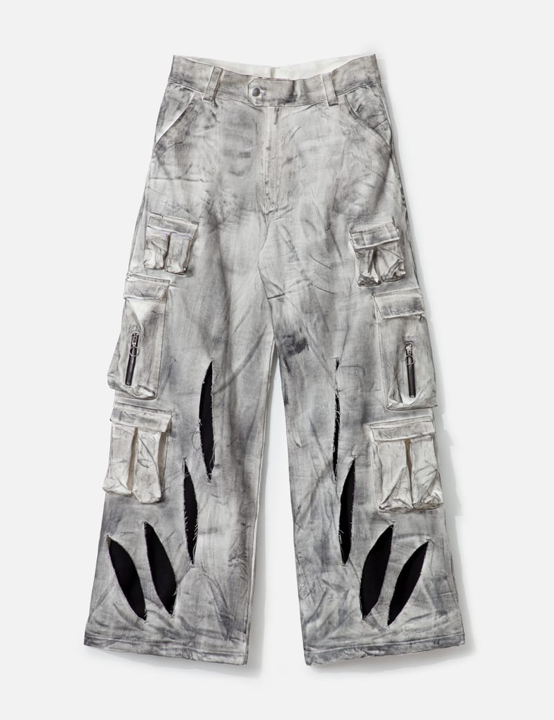 パンツ FINE CHAOS Waxed White Cargo Trousers FINE CHAOS Waxed White Cargo Trousers - オーガニックコットン製