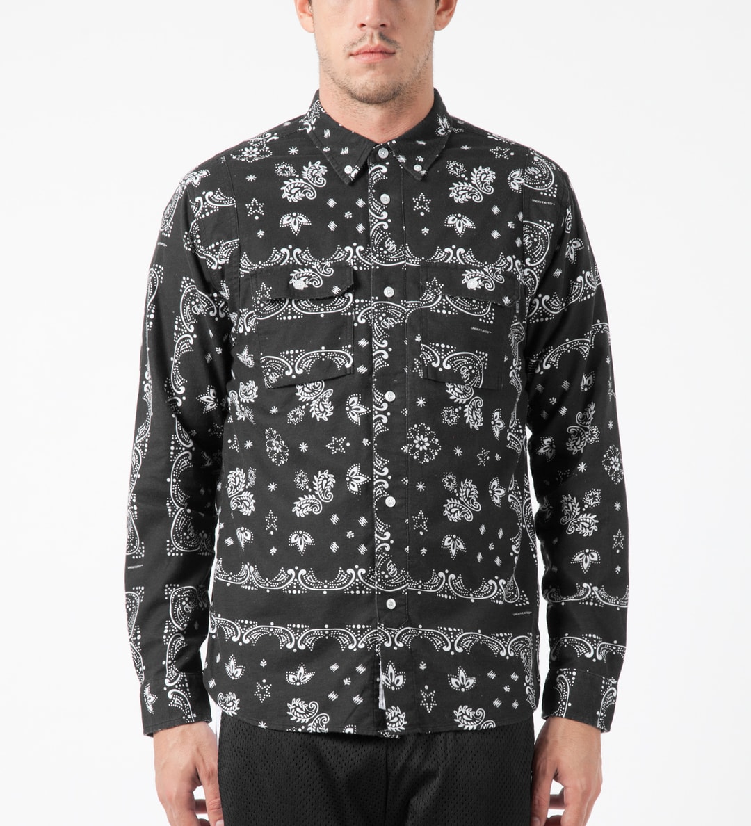 Undefeated Black Bandana Flannel Shirt HBX Globally Curated