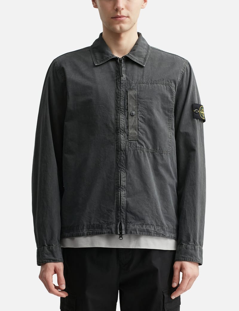 ジャケット・アウター STONE  STRETCH COTTON OVERSHIRT 23264_BLAC_1__49166.1739447720