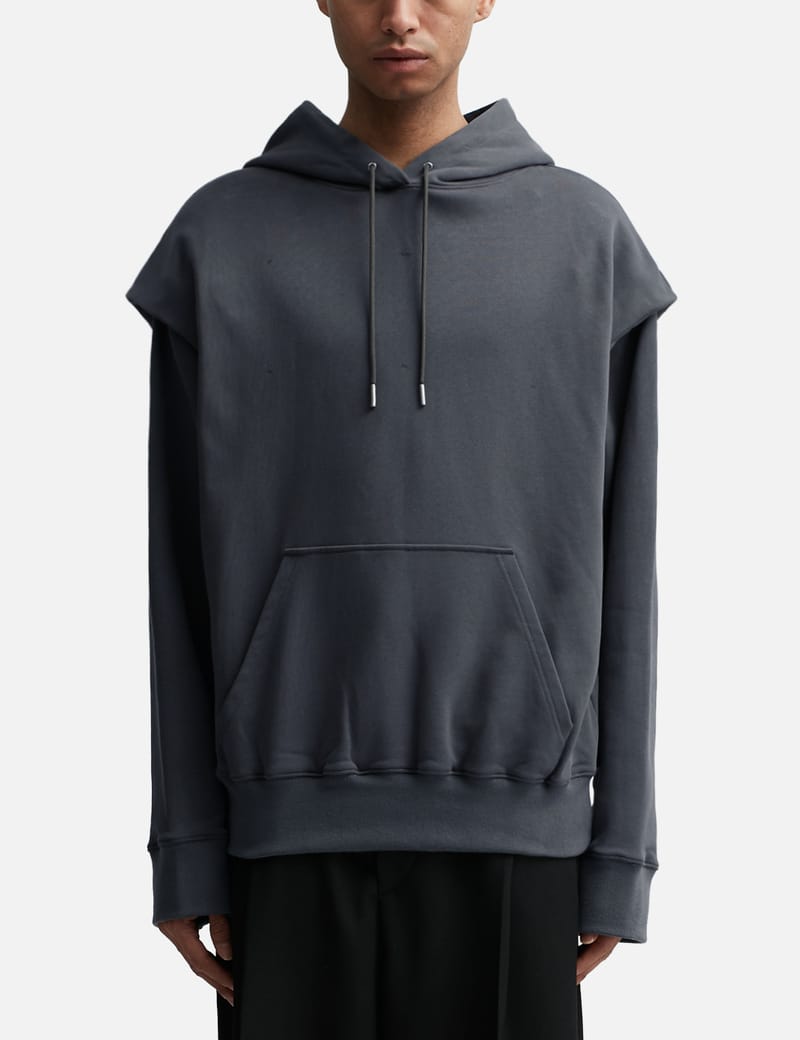 HELIOT EMIL◆OUTLINE LOGO HOODIE ロゴ入り コットン フード付 Heliot Emil - OUTLINE LOGO HOODIE | HBX - Globally Curated