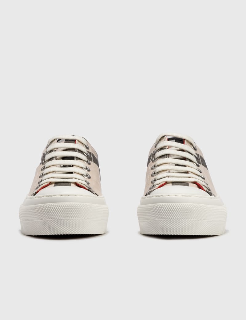 Burberry - Check Cotton Sneakers | HBX - Globally Curated