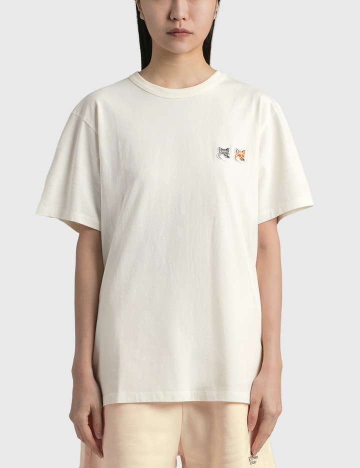 【MAISON KITSUNE】 DOUBLE FOX HEAD PATCH CROPPED T-SHIRT 