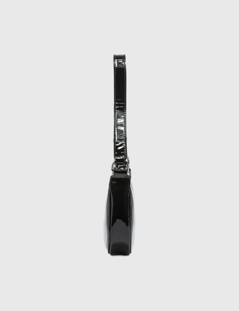 BY FAR - Rachel Black Patent Leather Shoulder Bag | HBX