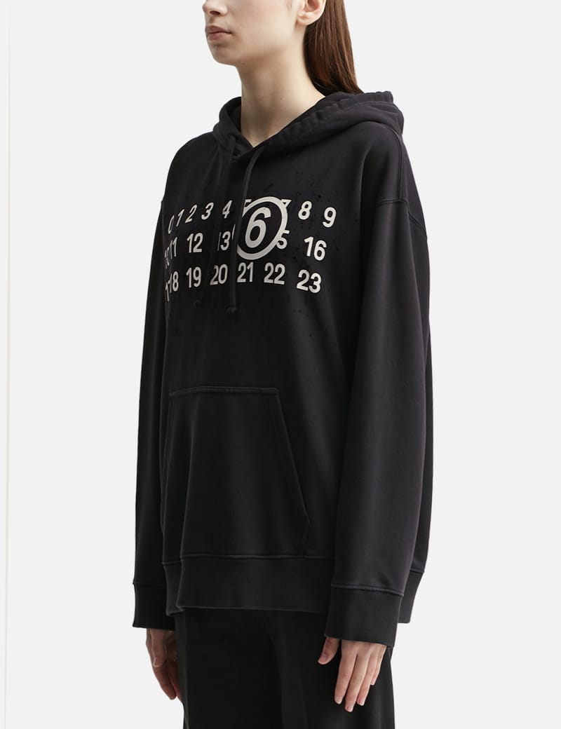 MM6 Maison Margiela - Number Logo Hoodie | HBX - Globally Curated