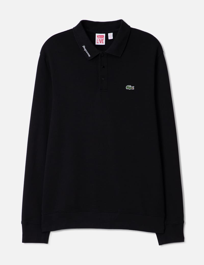 Supreme Lacoste Long Sleeve Jersey Polo In Black | ModeSens