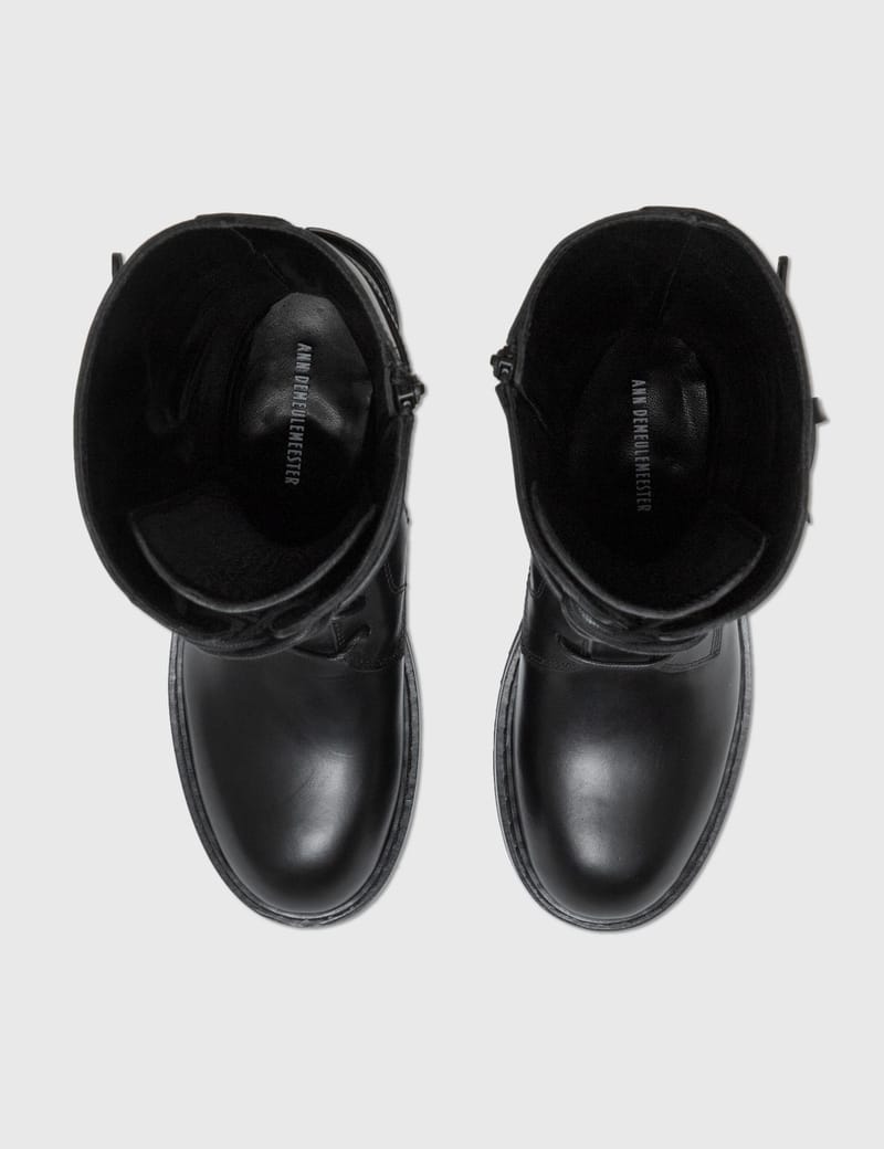 Ann Demeulemeester - Alec ハイ コンバット ブーツ | HBX