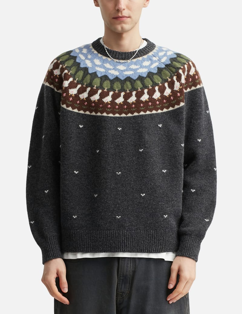 Unlikely Unlikely Fair Isle “Duck” - Wool Fair Isle sweater with