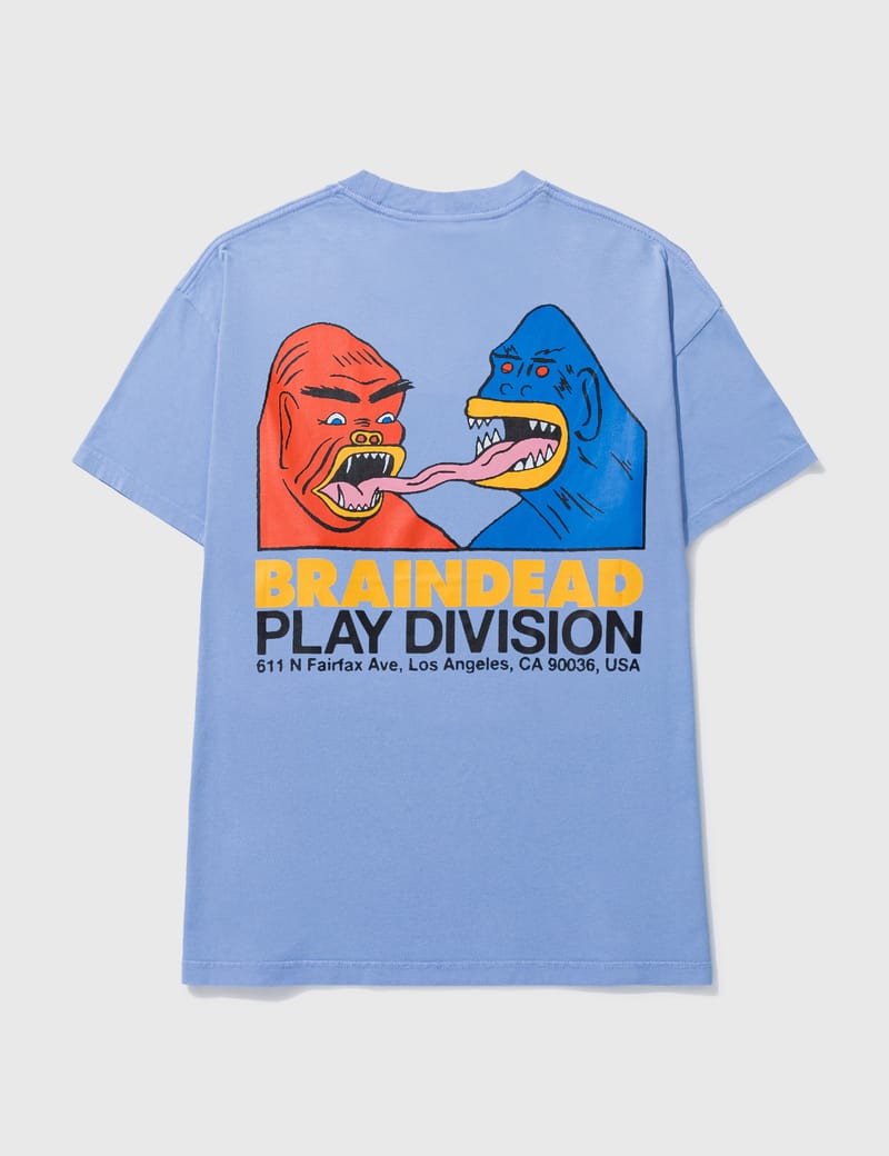 Tシャツ・カットソー BRAIN DEAD Men T Shirts F24T10003937CO Blue Brain Dead x NBA New York Knicks T-shirt - Blue