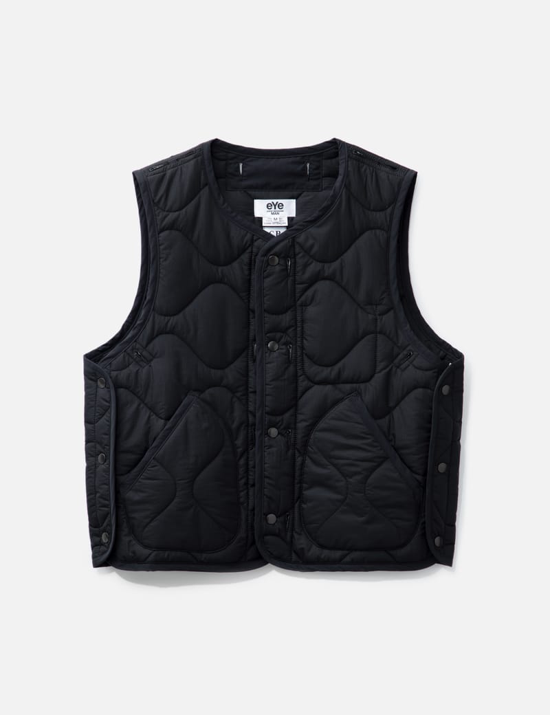 ジャケット・アウター Quilted CN Vest - Nylon Ripstop - Black Junya Watanabe MAN Men's x INNERRAUM Ripstop Vest in Black