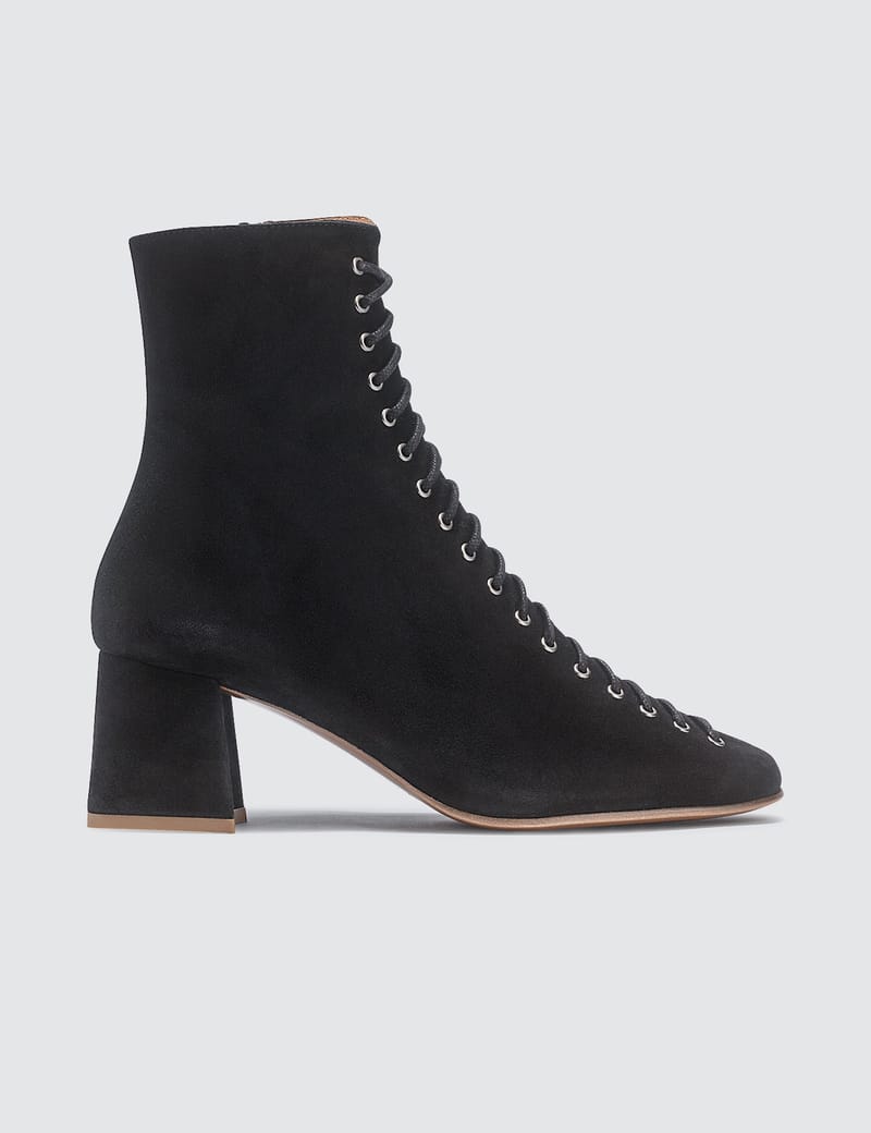 BY FAR Becca Black Suede Boots HBX Globally Curated Fashion