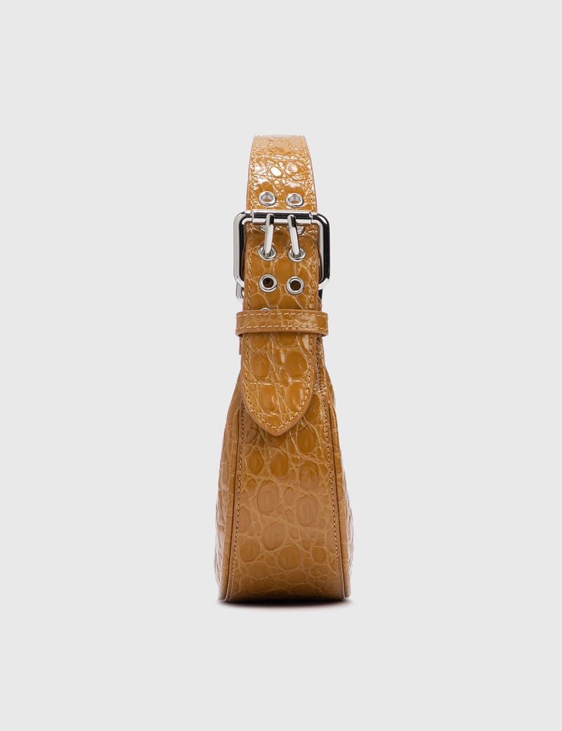 BY FAR - Mini Soho Caramel Croco Embossed Leather Bag | HBX