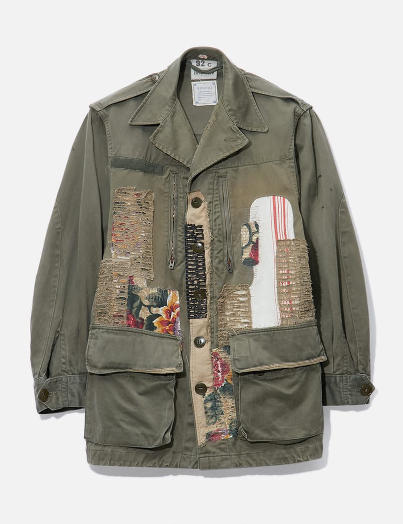 RIFATTO - Rifatto Frayed Patchwork Military Jacket | HBX