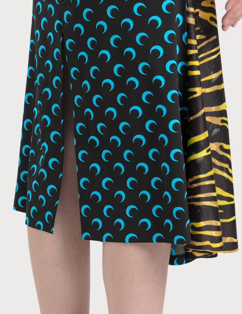Marine Serre - Midi Skirt With Zebra Side Panel | HBX