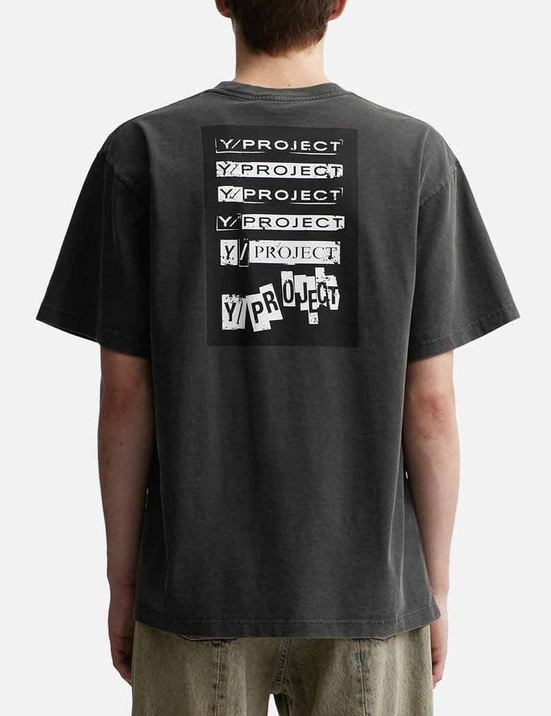 3/8まで　Y/PROJECT 騙し絵シャツ y/project Y/PROJECT - Rock Band Print Pinched Logo T-Shirt | HBX