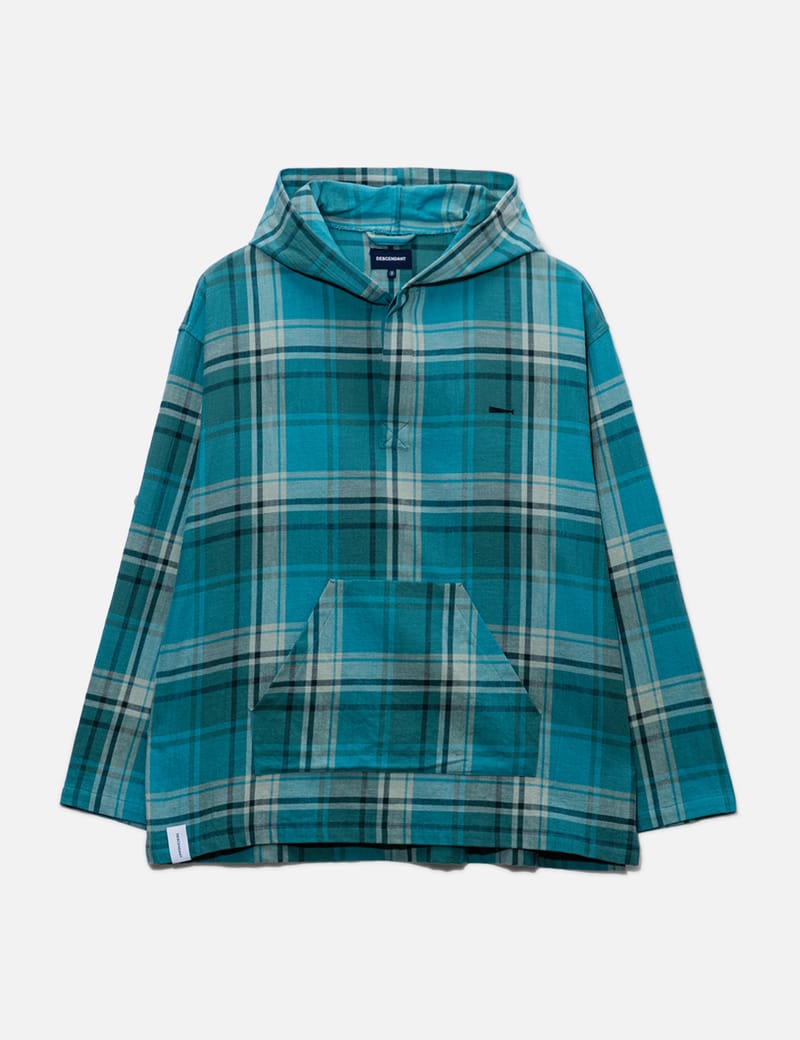 Check shirt over discount hoodie