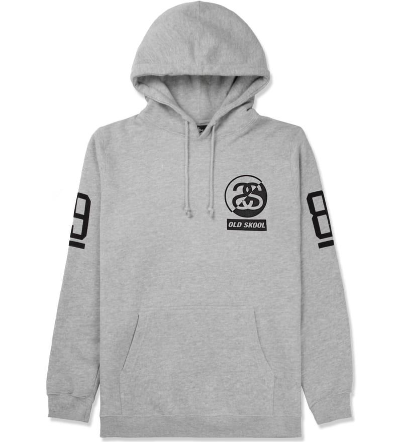 Stüssy - Heather Grey SS Old Skool Hoodie | HBX