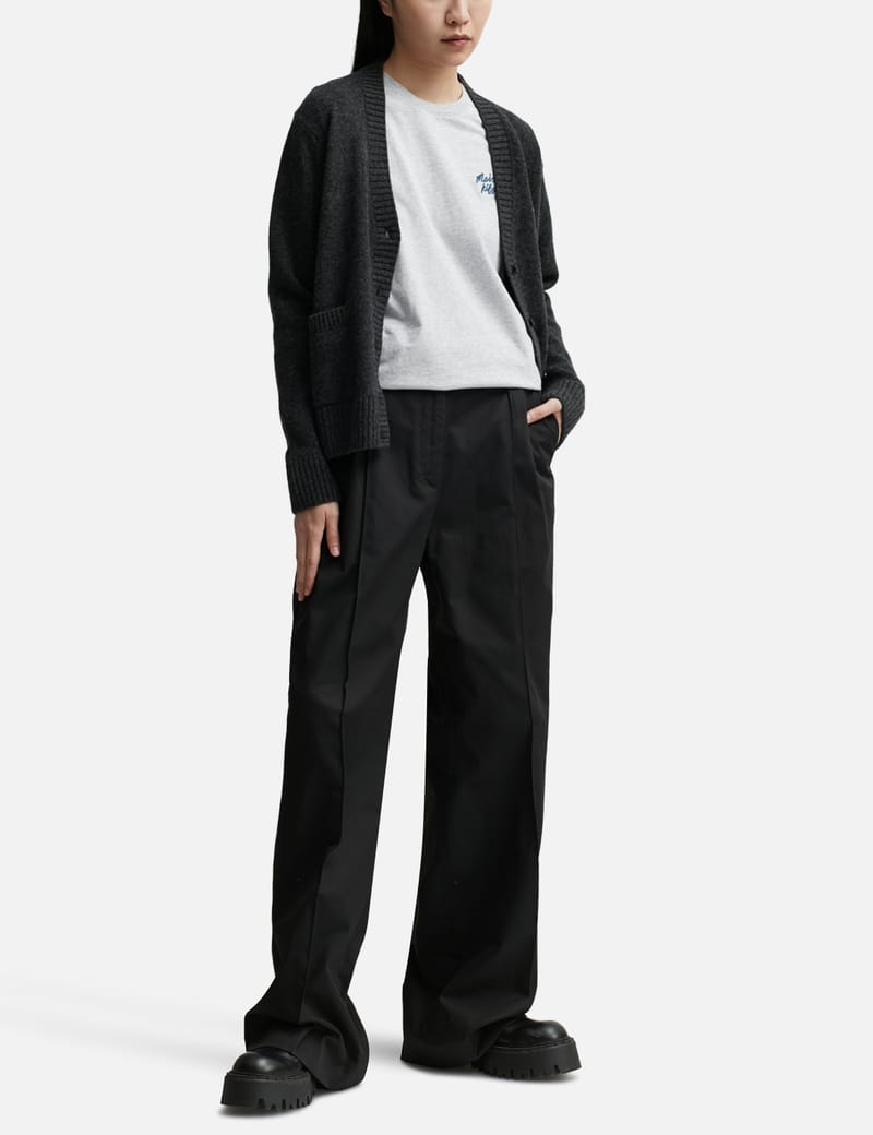 Maison Kitsuné - Double Pleat Pants in Cotton Gabardine | HBX