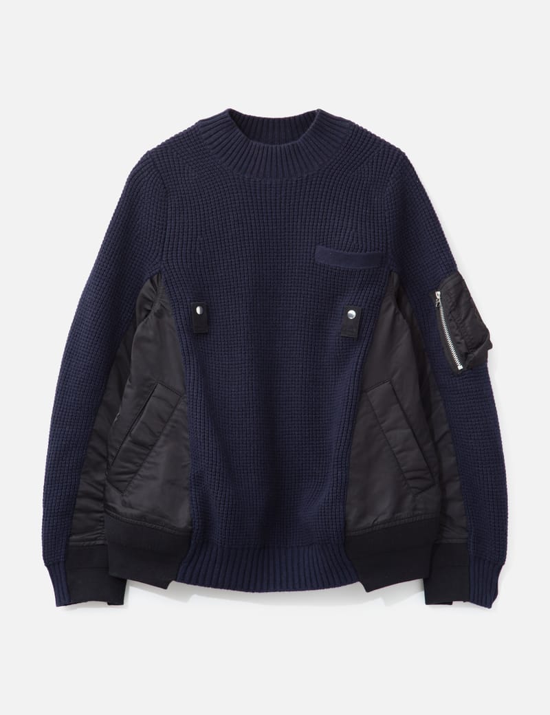 sacai サカイ スポンジMA-1 スウェット プルオーバー Sacai - スポンジスウェット MA-1 プルオーバー | HBX - ハイプ