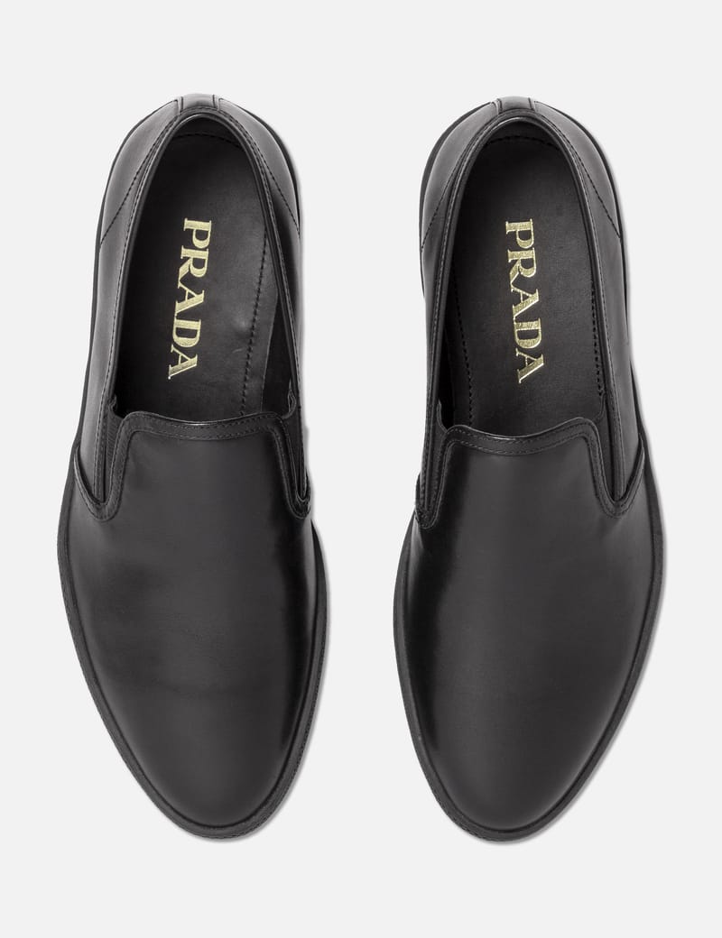 Prada - PRADA LEATHER LOAFER | HBX - Globally Curated Fashion and