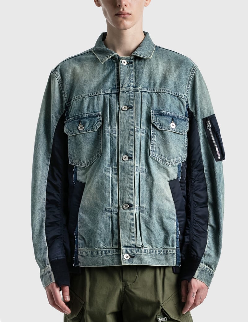 Sacai - Denim MA-1 Jacket | HBX - HYPEBEAST 為您搜羅全球潮流時尚品牌