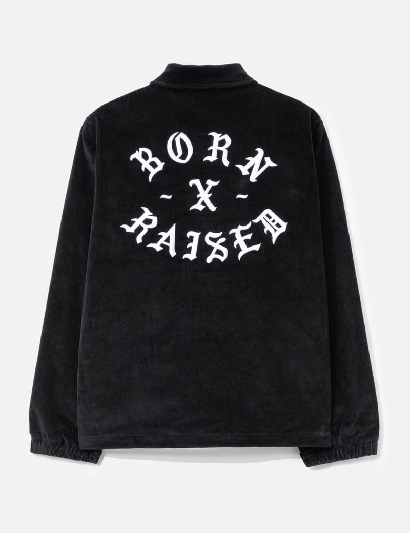 Born x Raised Zine Corduroy Coach Jacket - Black corduroy coach