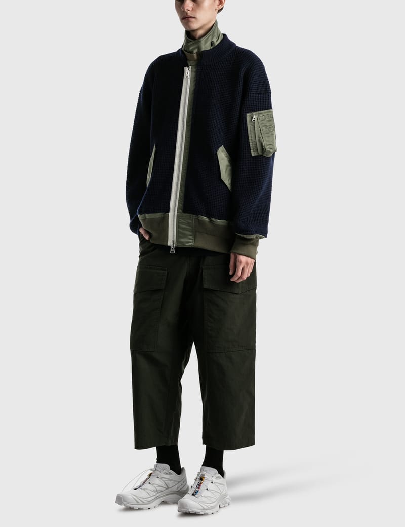 Sacai - Wool Knit Blouson | HBX - Globally Curated Fashion and