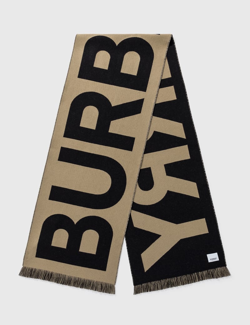 Burberry - ラージ ロゴ ウール マフラー | HBX
