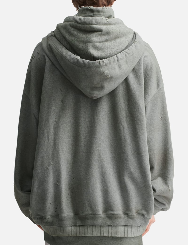 Maison Mihara Yasuhiro Triple Layered Zip-up Hoodie - Distressed