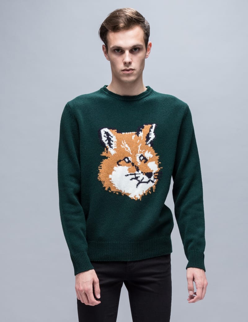 Maison Kitsuné - Fox Head Pullover Sweater | HBX - Globally