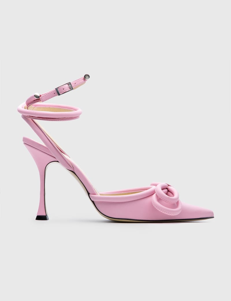 VIP【関税送料無料】希少 Mach & Mach Double Bow High Heels Double Bow - Women's Black Satin Pumps with Tapared Toe