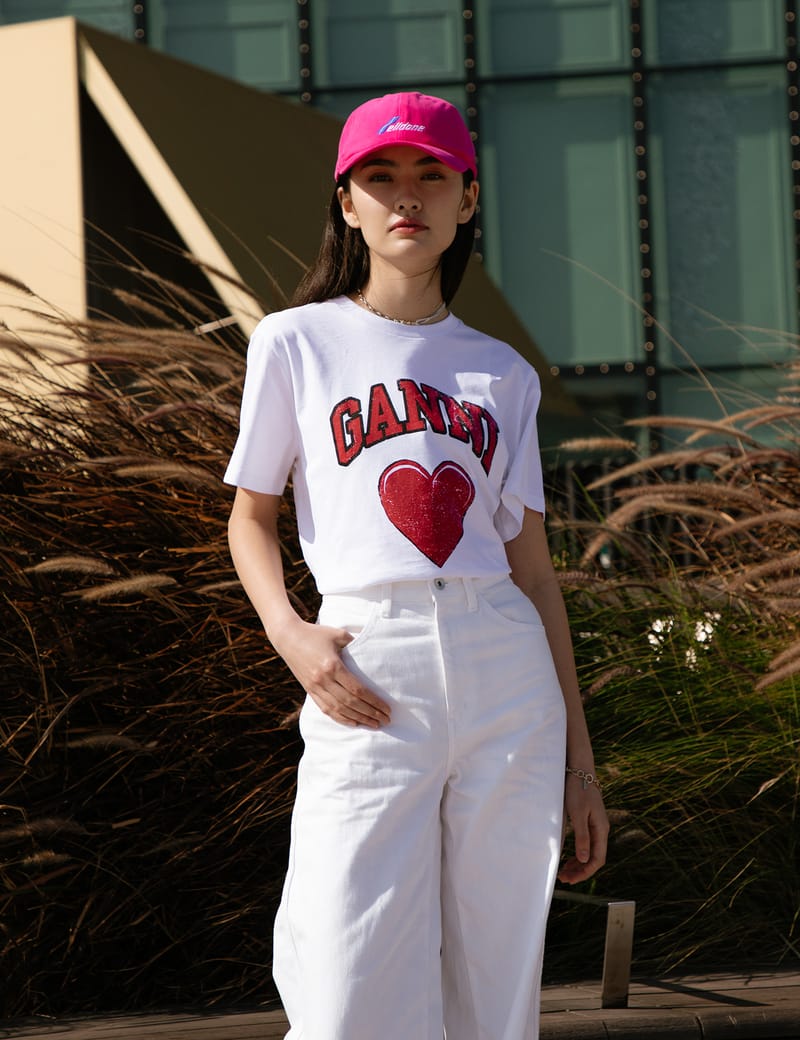 Ganni - Heart Basic Cotton Jersey T-Shirt | HBX