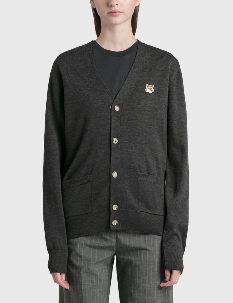 Maison Kitsuné - Fox Head Patch Classic Cardigan | HBX - Globally