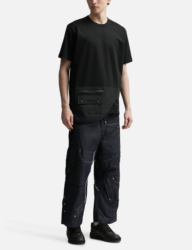 ジュンヤマン 黒Tシャツ S ビックサイズ 裾ジップ＆ボタン付ポケット ジュンヤ ワタナベ マン - Waist Pocket T-Shirt | HBX