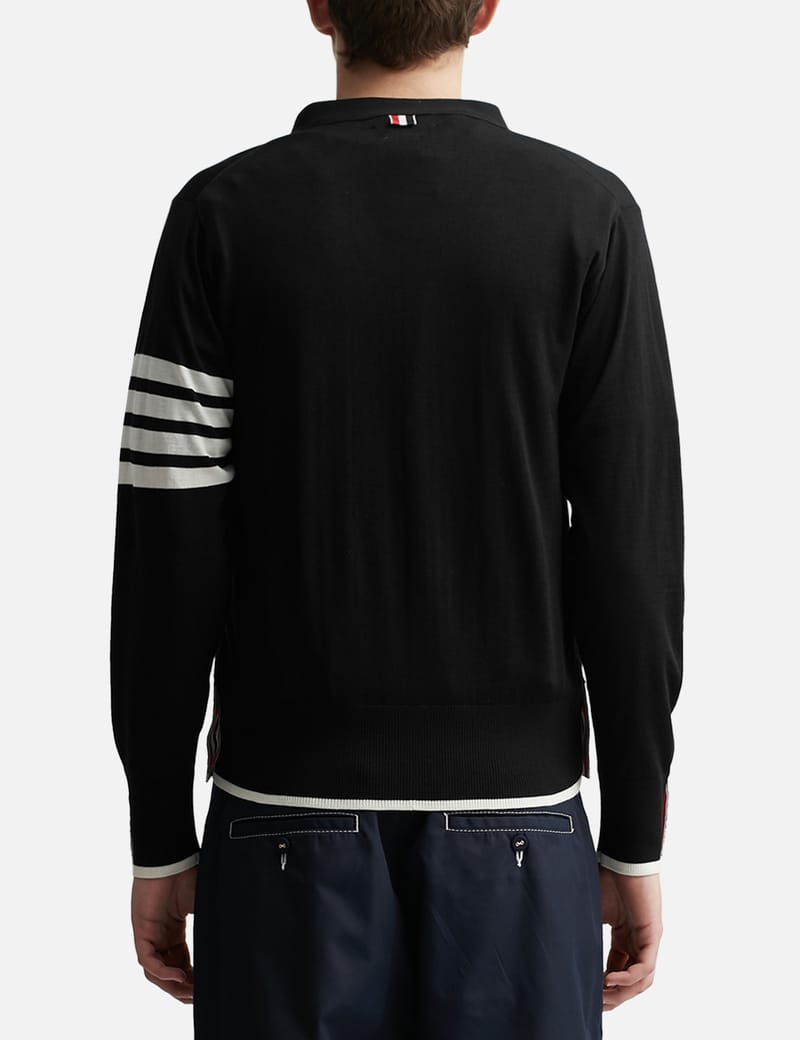Thom Browne - Fine Merino Wool 4-Bar Relaxed Fit Cardigan