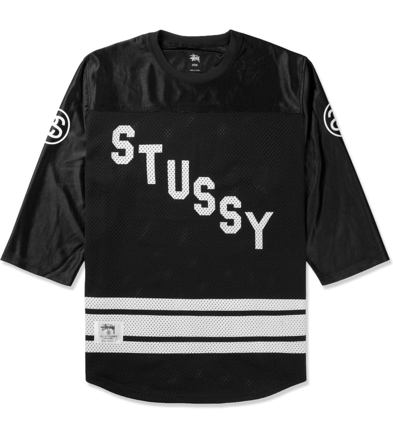 Stüssy - Black 80 Football L/S Crew Jersey | HBX - HYPEBEAST 為您