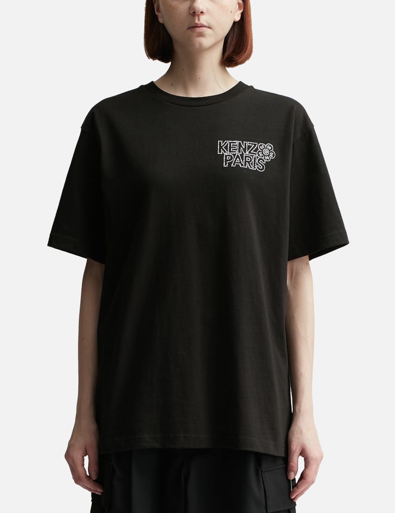 Kenzo Black shops Embroidered T-shirt