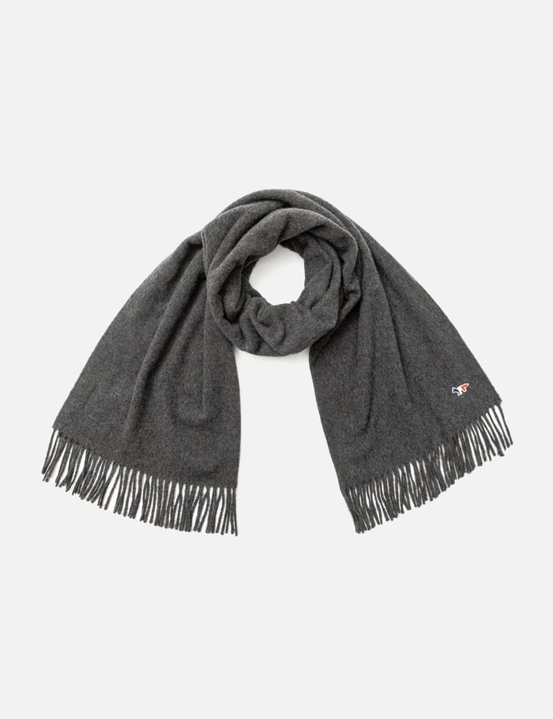 【MAISON KITSUNE】Tricolor Fox Wool Scarf ★人気商品★ MAISON KITSUNE メゾンキツネ LM06201WA0018 スカーフ FOX HEAD