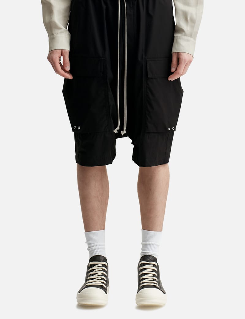 Rick Owens - Pod Cotton-Blend Poplin Drawstring Cargo Shorts | HBX