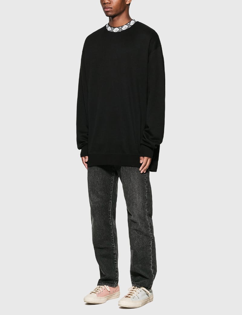 Acne Studios - Face Motif Mock Neck Sweatshirt | HBX