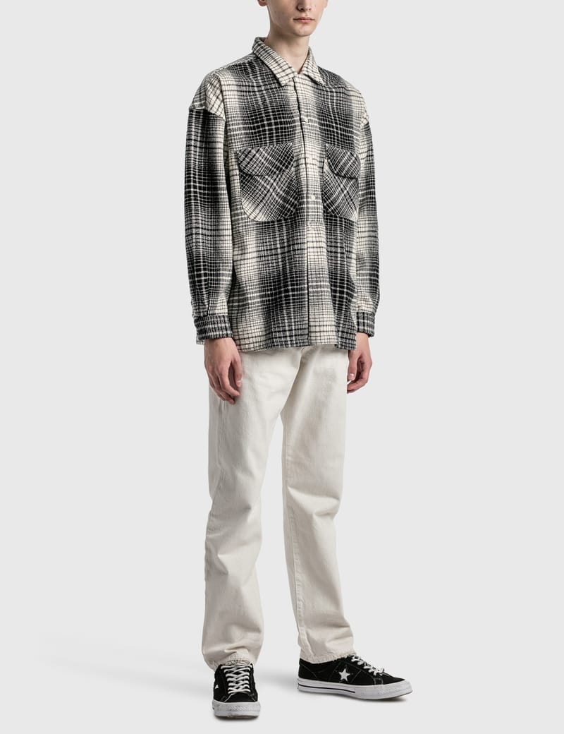 Cootie Productions - Ombre Check Open Collar Pullover Shirt | HBX