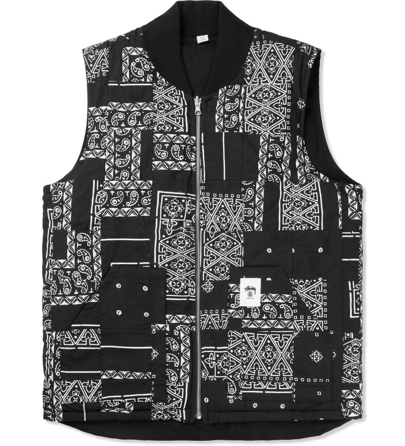 Stüssy - Black Bandana Reversible Vest | HBX