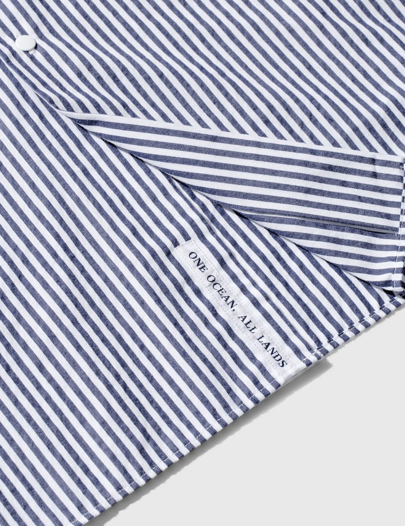 Nanamica - Regular Collar Stripe Wind Shirt | HBX - Globally