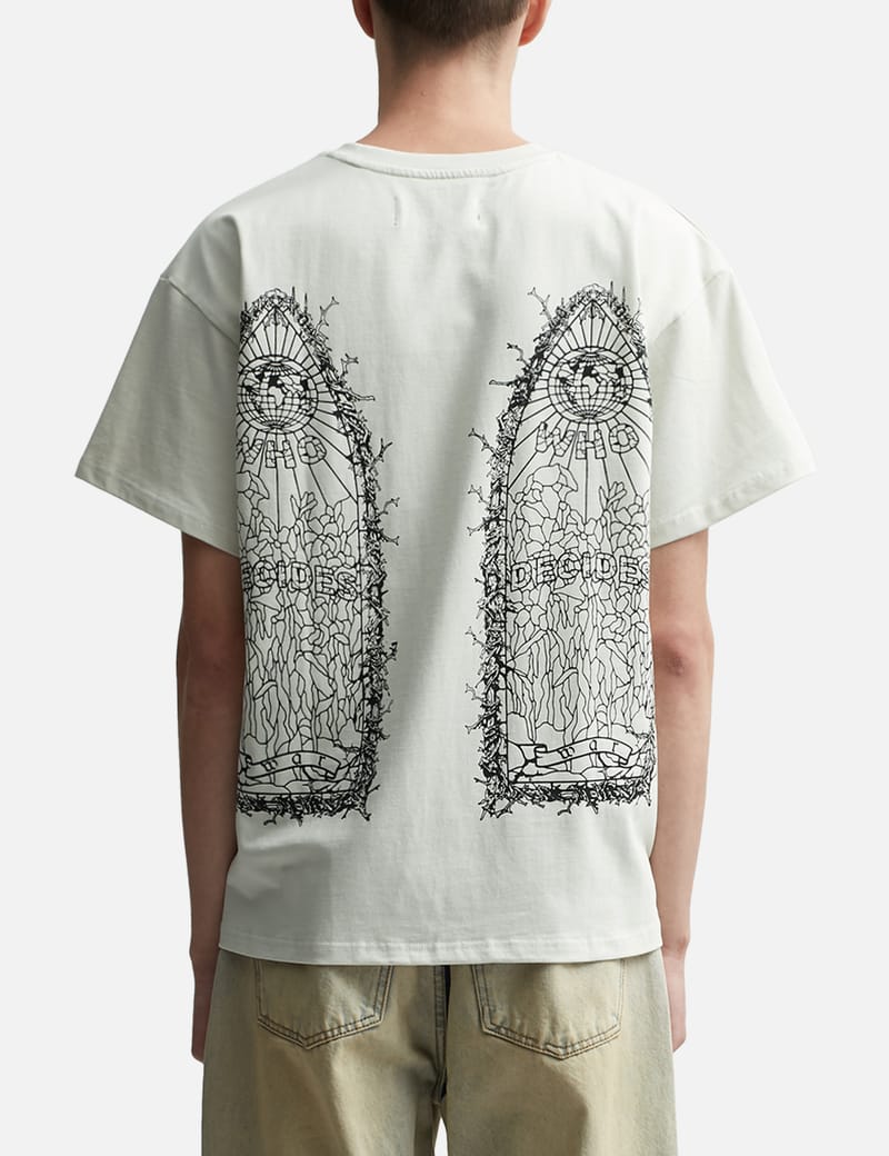 Tシャツ・カットソー WHO DECIDES WAR Crossed Heart Short Sleeve T-shirt Cloud Whi Who Decides War Crossed Heart Short Sleeve Cloud – HIGHKIOSK