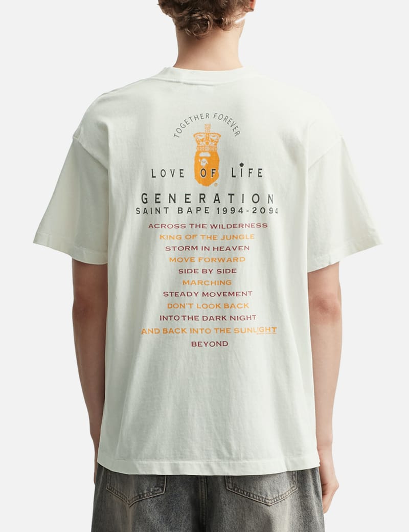 【 BAPE X SAINT MXXXXXX 】GENERATION TEE Saint Michael SAINT Mxxxxxx x A Bathing Ape Generation Bape Short