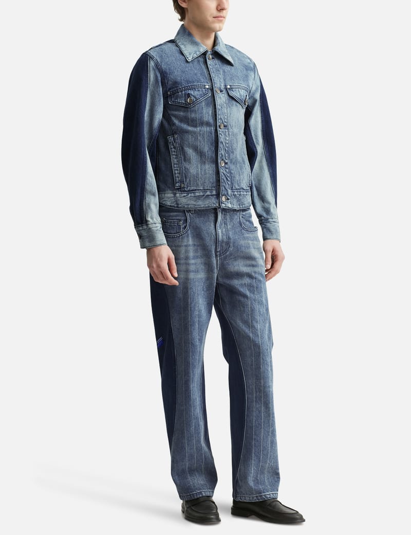 国内発送 ADER ERROR☆ミックスパネル デニム ジャケット ブルー Ader Error - Mix Panel Denim Jacket | HBX - Globally Curated