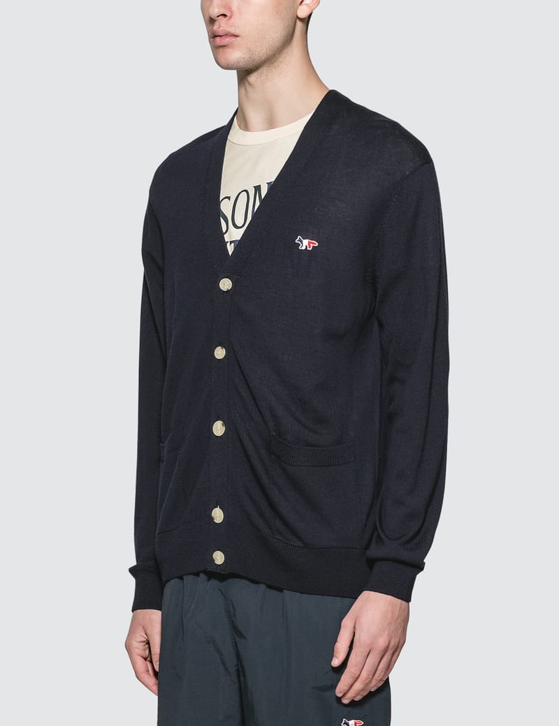 Maison Kitsuné - Tricolor Fox Patch Cardigan | HBX - Globally