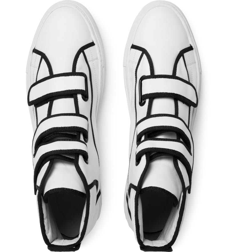 Raf Simons - White Velcro High-Top Sneakers | HBX