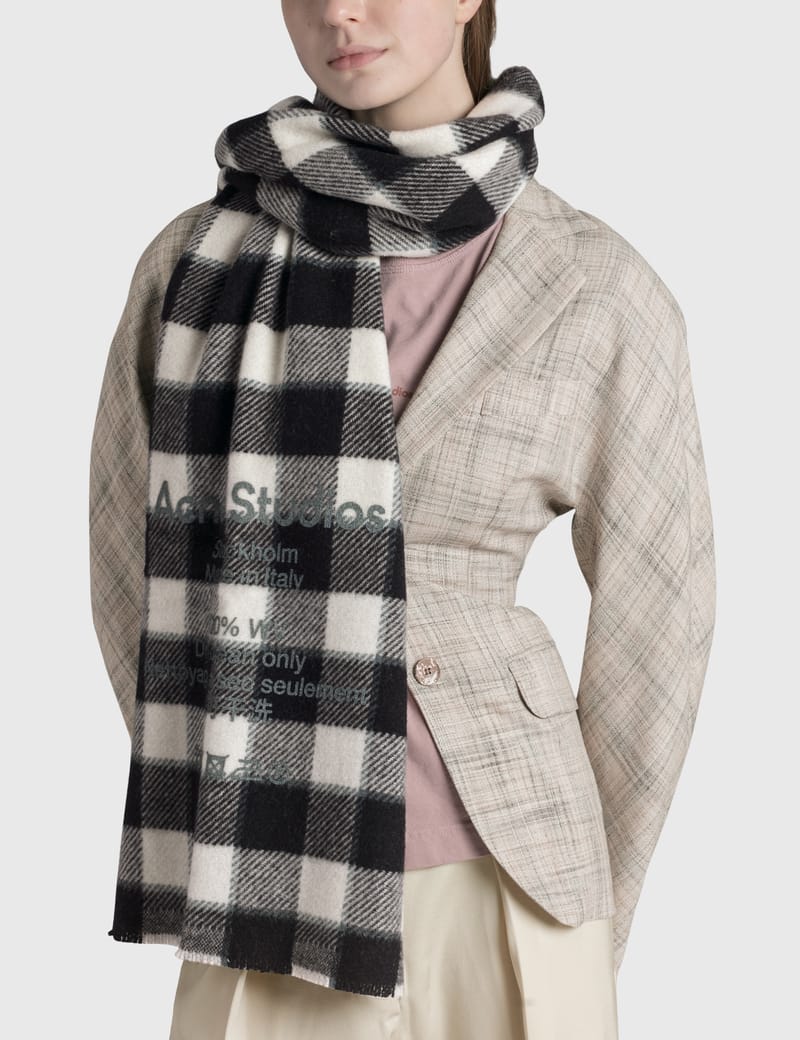 ファッション雑貨・小物その他 Acne Studios Checked Wool Scarf Grey Black White Acne Studios - Check Wool Scarf | HBX - Globally Curated