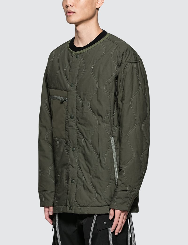 White Mountaineering - Primaloft Quilted No Collar Jacket | HBX