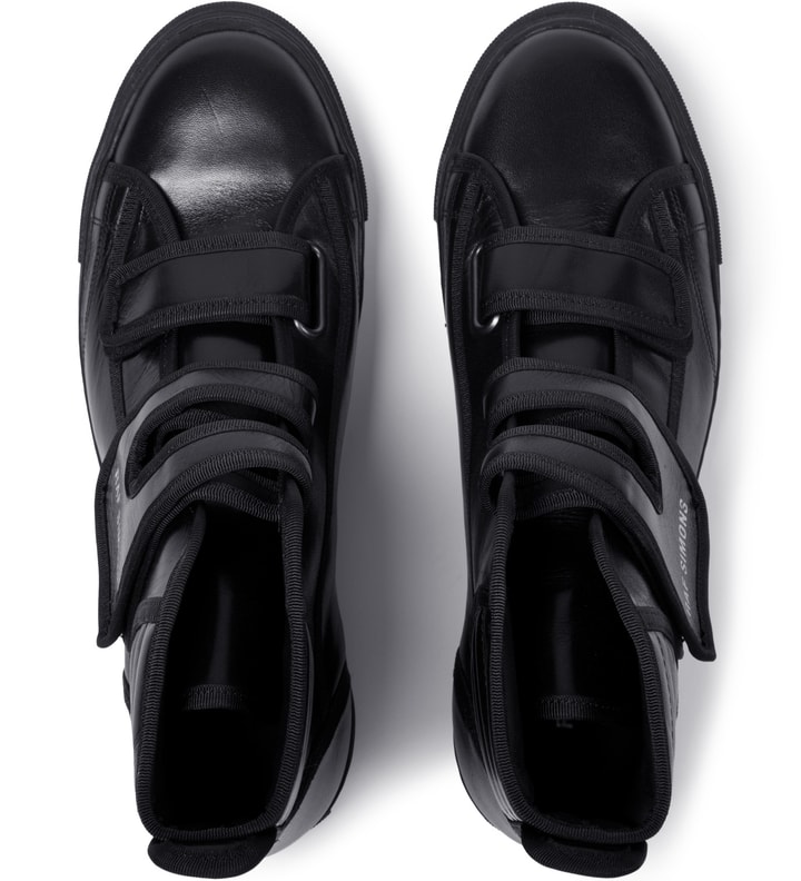 Raf Simons - Black High Velcro Sneaker | HBX